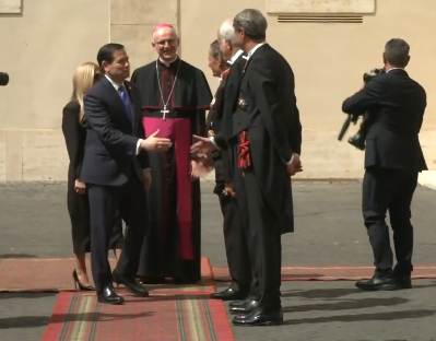 Le secrétaire d’État américain Marco Rubio a été reçu en audience privée au Palais apostolique ce jeudi 7 mai 2026 par le pape Léon XIV